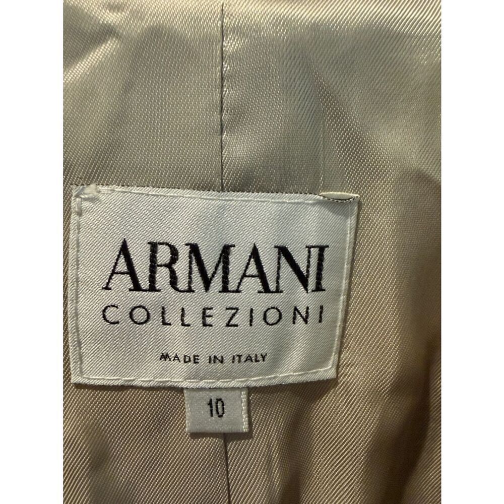 Armani Collezioni Linen blend Neutral Tweed Blazer 3 button closure size 10 - Picture 3 of 15